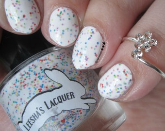 Fruity O's Cereal - Foodie's Paradise Collection - Full Size or Mini Rainbow White Crelly Nail Polish