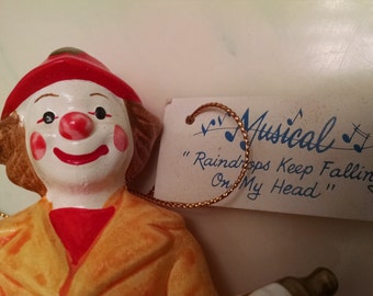 Gorham Ceramic Fireman Clown Music Box