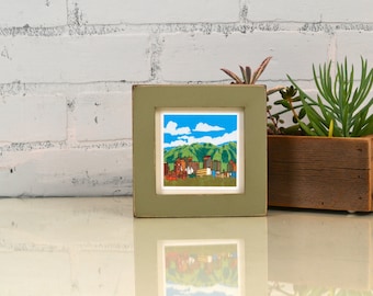 4x4 Square Photo Picture Frame in 1x1 Flat Style with Vintage Old Green Finish - IN STOCK - Same Day Shipping - 4x4 Picture Frame