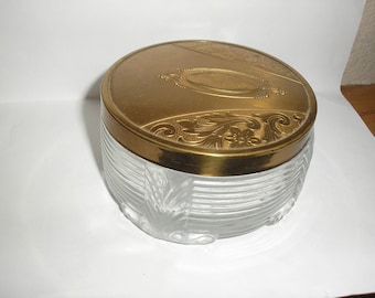 Estate;Gold Engraved Cover Powder Jar