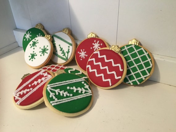 Christmas Cookies Ornament Hand Decorated Sugar 1 Dozen