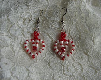 Valentine Earrings, Red Heart Earrings, Heart Shaped Earrings