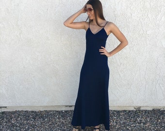 70s After Midnight maxi slip dress S