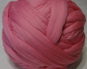 Wool Roving, Merino Wool Roving, Merino Wool, Roving, Pink Roving, Felting Wool, Spinning Wool - Camellia Merino Wool Roving - 8 oz