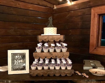 Rustic Cake, Cupcake Stand for Weddings, Parties, etc.