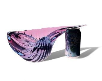 MONUMENTAL Alfredo BARBINI Murano ALEXANDRITE Conch Shell Glass Centerpiece | Bowl