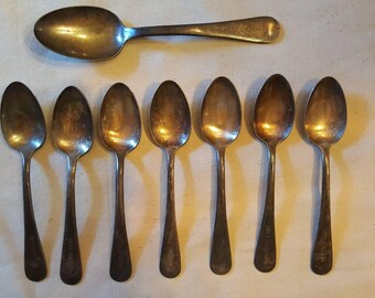 Bell System Spoons, 7 Teaspoons and 1 Tablespoon A1 + Overlay RARE A MUST!!