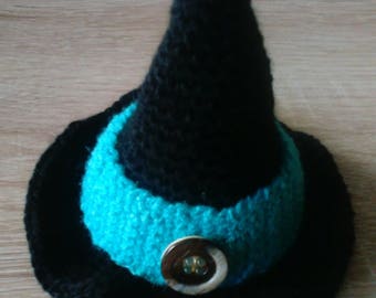 Crochet egg cosy as a witch Hat
