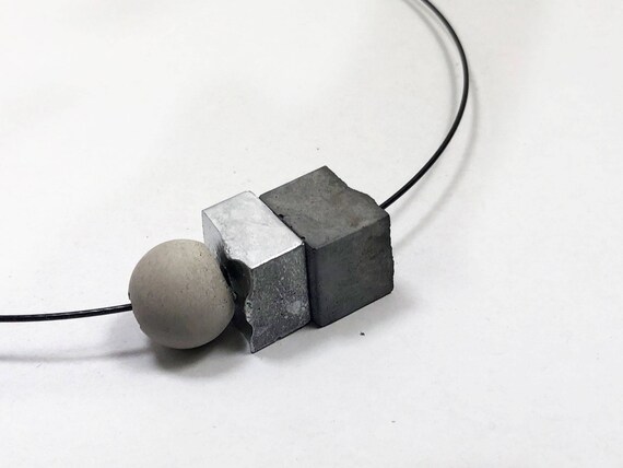 Choker Chain Necklace concrete jewelry gray made of concrete optionally with gold or silver
