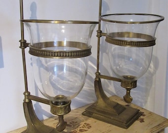 Pair of Grand Hurricane Lamps