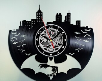Batman Vinyl Clock Handmade Art DC Comics Vinyl Record Clock Art Decor Gift for Fans Home Decor Unique Christmas Gift Gotham