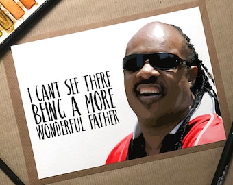 Fathers Day Card Funny, Fathers Day Gift, Fathers Day Card, Stevie Wonder, Stevie Wonder Card, Inappropriate card, New Dad, Card for Stepdad