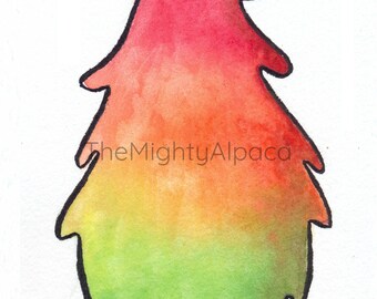 Original watercolor "Rainbow Tree", illustrations for children
