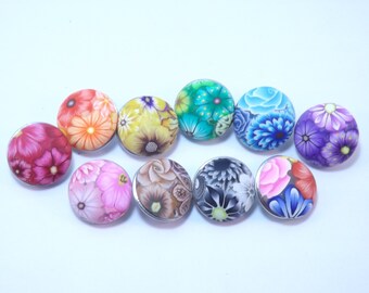 Snap Button Handmade Colorful Millefiori Button YOUR CHOICE of Colors