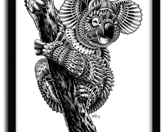 Affiche ornate koala par Bioworkz