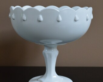 Vintage Indiana Glass Teardrop Compote Milk Glass / Milk Glass Planter
