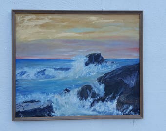 C. Beall Coastal Seascape Painting , 1965.