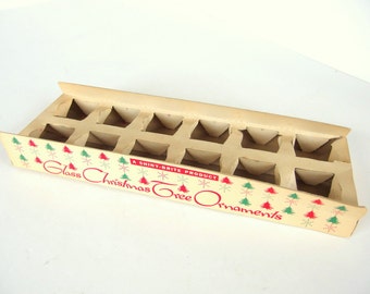 Vintage Empty Fanci Pak Long Shiny Brite Christmas Holiday Ornament Box