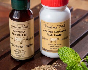 Ayurvedic Pain Releif Oil and Tooth Powder Combo ( Sugar Free & Bone Free )