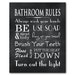 Bathroom Wall Art Word Art PRINT Bathroom Rules