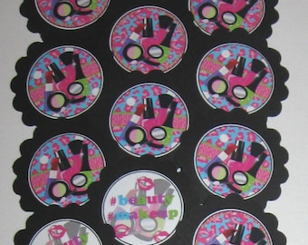 Makeup Artist/Cosmetologist Cupcake Toppers/Party Picks Item #1750