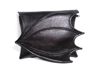 Makeup cosmetic bag for purse dragon wing, faux leather make up bag, cosmetic dragon wing, vegan bag, small makeup bag, dragon makeup bag