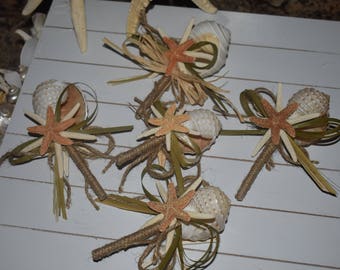 Seashell Boutonnier, Groom Boutonnier, Starfish Boutonnier, Boutonnier Seashell, Boutonnier Starfish, Coastal Wedding, Beach Wedding,