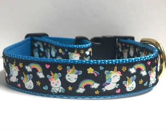 1" Rainbows & Unicorns Collar