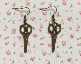 Bronze Scissor Earrings