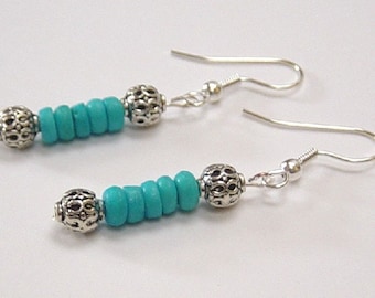 Turquoise and Silver Earrings
