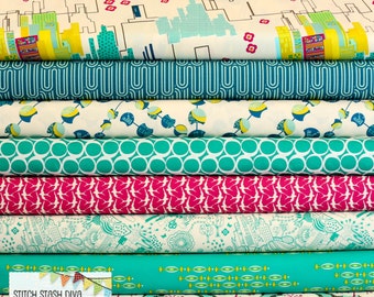 Art Gallery Utopia Teal & Magenta Bundle (8 Fabrics Total)