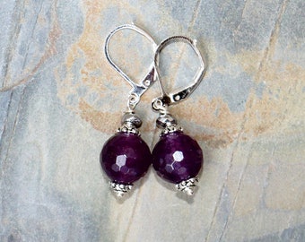 Amethyst Earrings, Gemstone Earrings, Purple Earrings, Natural Stone Earrings, Handmade Earrings, February Earrings, Spring Earrings