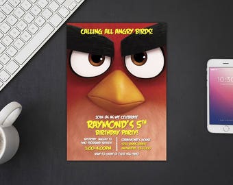 Angry Birds Invitation, Angry Birds Birthday, Angry Birds Invites, Angry Birds Party Printables, Angry Birds Custom