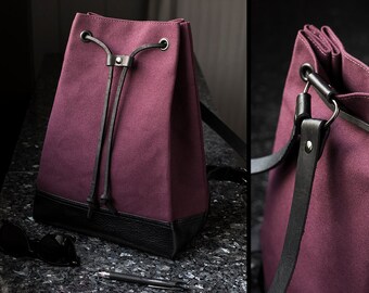 Mini Backpack - Burgundy Red Bucket Bag - Bucket Backpack - Small Backpack for Women - Cute Backpacks - Burgundy Red Backpacks for Girls