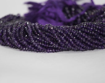 100% Natural Amethyst Faceted Rondelle Beads | Wholesale Gemstone Beads