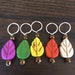 Stone Leaves with copper glass seed beads - Set of 5 stitch markers