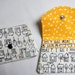 Wallet in black and white-houses- three pocket for credit cards