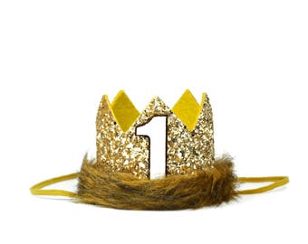Wild Thing Birthday Crown of Glitter | Where The Wild Things Are Party Supplies | Max Birthday Crown Costume | Jungle Birthday Party