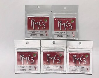 5 pcs set PMC3 9g (Silver weight), Silver Precious Metal Clay