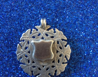 Double Sided WAtch Fob ..Sterling..Gold Centre...Unengraved ...c1890