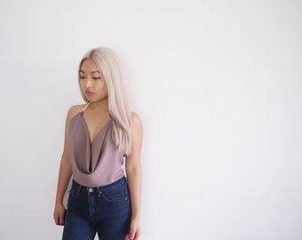 plunging cowl neck
