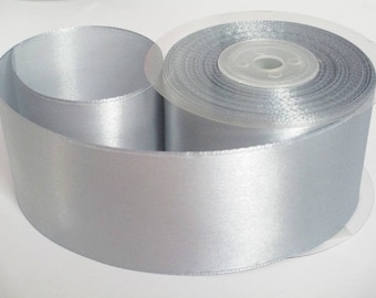 1 m 50mm gray satin ribbon