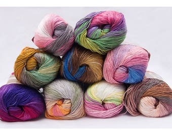 Silk effect Alize Diva Batik, microfiber acrylic yarn, summer extra soft yarn, knitting crochet dress / top yarn ,choose color, magic yarn