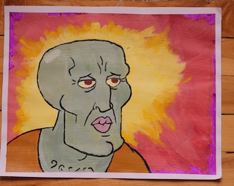 Squidward painting | Etsy