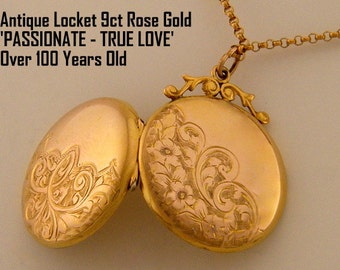 Antique Locket Pendant, Flower Gold Photo Locket Necklace, Wedding Gift for Bride, Birthday Anniversary Gift
