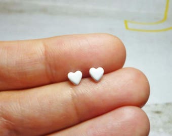 Tiny Lovely Heart Stud Earrings, Dainty Earrings