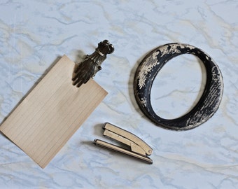 Mid-Century mini silver stapler-WORKS