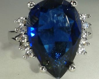 Sterling silver London blue Topaz Ring size 5.25