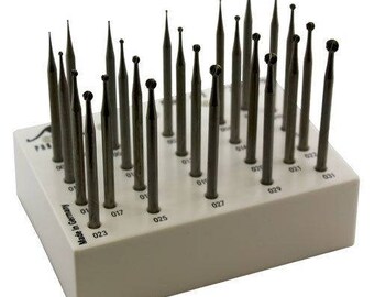 Round bur set tungsten/vanadium 24 pcs .4 to 3.1mm (18.100G)