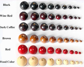 Natural Round Wooden Spacer Beads Jewelry Making Craft DIY Bracelet Accessories 4 6 8 10 12 14 16 18 20 mm
